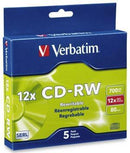 Verbatim CD-RW 700MB 4-12x 5 Pack with Slim Cases - Office Connect