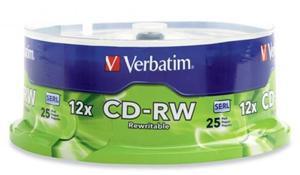 Verbatim CD-RW 700MB 4-12x 25 Pack on Spindle - Office Connect