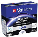 Verbatim BD-R 25GB 4x White Printable M-Disc 5 Pack with Jewel Cases - Office Connect