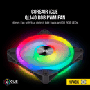 CORSAIR QL SERIES QL140 RGB 140mm RGB LED FAN - SINGLE PACK - Office Connect 2018