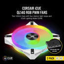 CORSAIR QL140 RGB 140MM RGB LED FAN DUAL PACK WITH LIGHTING NODE CORE - WHITE BODY - Office Connect 2018