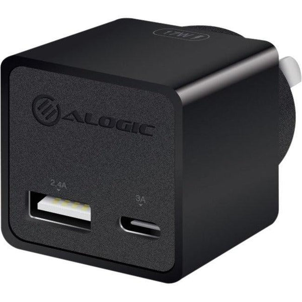 2 PORT USB-C&USB-A WALLCHARGER 17W BLACK - Office Connect 2018