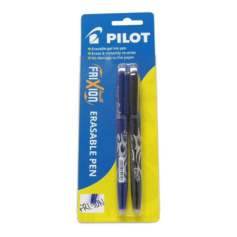 Pilot Frixion Ball Erasable Fine Black Blue 2Pk - Office Connect