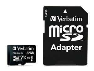 Verbatim Premium microSDHC Class 10 UHS-I Card 32GB with Adapter - Office Connect