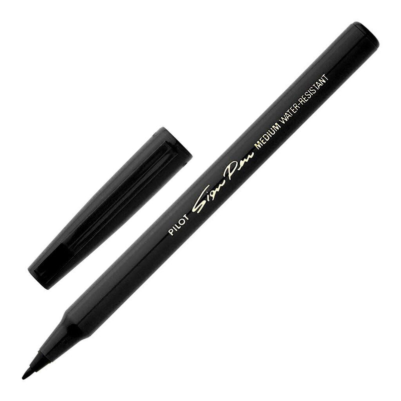 Pilot Sign Pen Fibre Tip 0.6mm Black (SWN-SPN-B) Units per pack: 12 - Office Connect