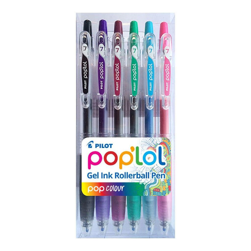 Pilot Pop'lol Gel Fine Asstd. Colours 6Pk - Office Connect