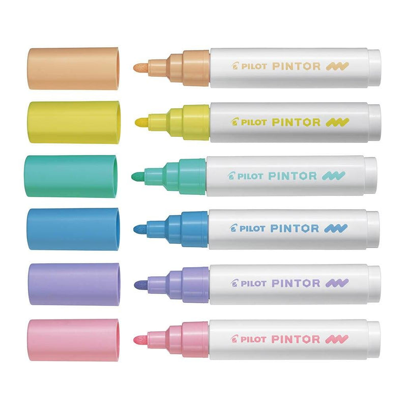 Pilot Pintor Marker Medium Asstd. Pastel 6Pk - Office Connect