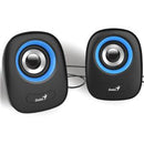 Genius SP-Q160 Black USB Powered Mini Speakers - Black/Blue - Office Connect 2018