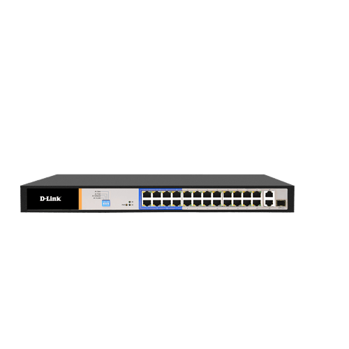26-PORT POE SWITCH WITH 24 10/100MBPS POE+ PORTS (8 LONG REACH 250M) AND 2 GIGABIT UPLINKS WITH COMBO SFP. POE BUDGET 250W. - Office Connect 2018