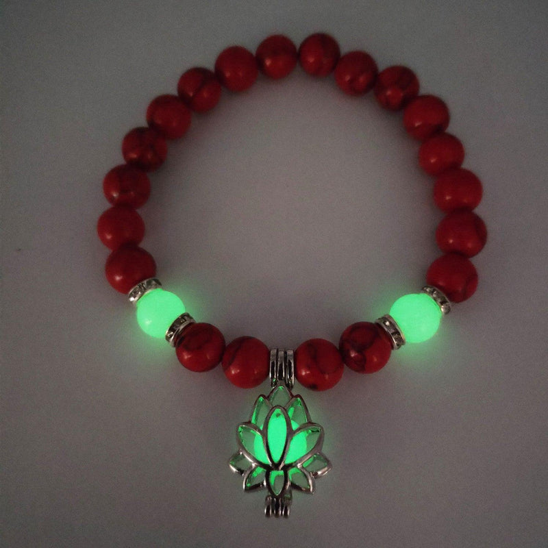 Energy Luminous Lotus Natural Stone Bracelet Yoga Healing Luminous Glow In The Dark Charm Beads Bracelet For Men Women Prayer Buddhism - Office Connect 2018