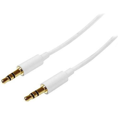 2m White Slim 3.5mm Stereo Audio Cable - Office Connect 2018