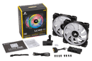 CORSAIR LL SERIES LL140 RGB 140MM DUAL LIGHT LOOP RGB LED PWM FAN 2 FAN PACK WITH LIGHTING NODE PRO CONTROLLER - Office Connect 2018
