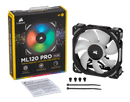 CORSAIR ML120 PRO RGB 120MM PREMIUM MAGNETIC LEVITATION RGB LED PWM FAN SINGLE PACK - Office Connect 2018