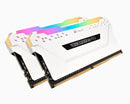 CORSAIR CMW16GX4M2C3200C16W DDR4, 3200MHZ 16GB 2 X 288 DIMM, UNBUFFERED, VENGEANCE RGB PRO WHITE HEAT SPREADER, RGB LED, 1.35V - Office Connect 2018