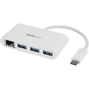 3 Port USB 3.0 Hub + GbE - USB-C - White - Office Connect 2018