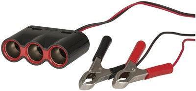 3 Way Lighter Socket with Battery Clips and USB Charge Ports - Office Connect 2018