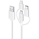30 CM 3-IN-1 CHARGE & SYNC CABLE - WHITE - Office Connect 2018