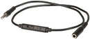 3.5mm Plug to Socket Cable with Microphone and Volume Control - 0.5m - Office Connect 2018