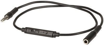 3.5mm Plug to Socket Cable with Microphone and Volume Control - 0.5m - Office Connect 2018