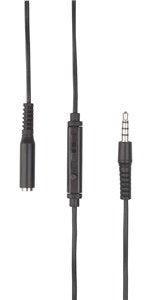 3.5mm Plug to Socket Cable with Microphone and Volume Control - 0.5m - Office Connect 2018