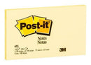 Post-it Notes Yellow 655-Y 76x127mm 100 sheet pads - Office Connect