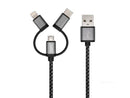 3sixT BLACK Cable - USB-A to Lightning/MicroUSB/USB-C - 1m - Office Connect 2018
