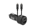 3sixT Car Charger 27W USB-C PD + USB-C/C Cable 1m - Black - Office Connect 2018