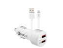 3sixT Car Charger 5.4A + USB-C Cable 1m - White - Office Connect 2018