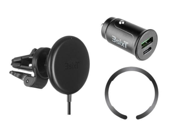 3sixT Magnetic Wireless Car Vent Mount 15W w Charger - Black - Office Connect 2018