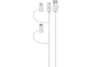 3sixT Multi-tip USB-C Lightning Micro USB Cable - 1m - White - Office Connect 2018