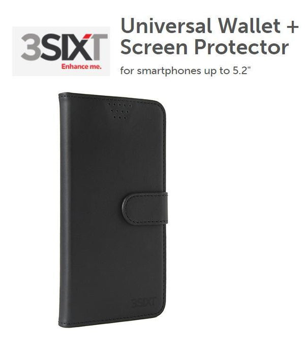 3SIXT UNIVERSAL SMARTPHONE 5.2" WALLET CASE & SCREEN PROTECTOR - Office Connect 2018