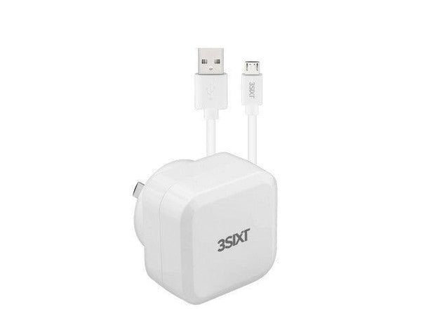 3sixT Wall Charger AU 5.4A + Micro USB Cable 1m - White - Office Connect 2018
