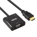 UNITEK HDMI to VGA Converter with Audio. 17cm Cable - Office Connect