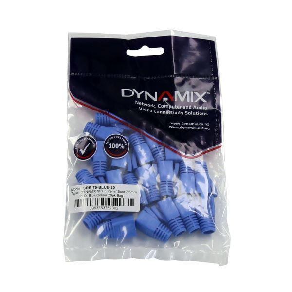 DYNAMIX Strain Relief Boot, OD: 7.5mm, Colour Blue. - Office Connect