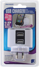 JACKSON Pocket-sized USB Charging Outlet, 2x USB Charging - Office Connect