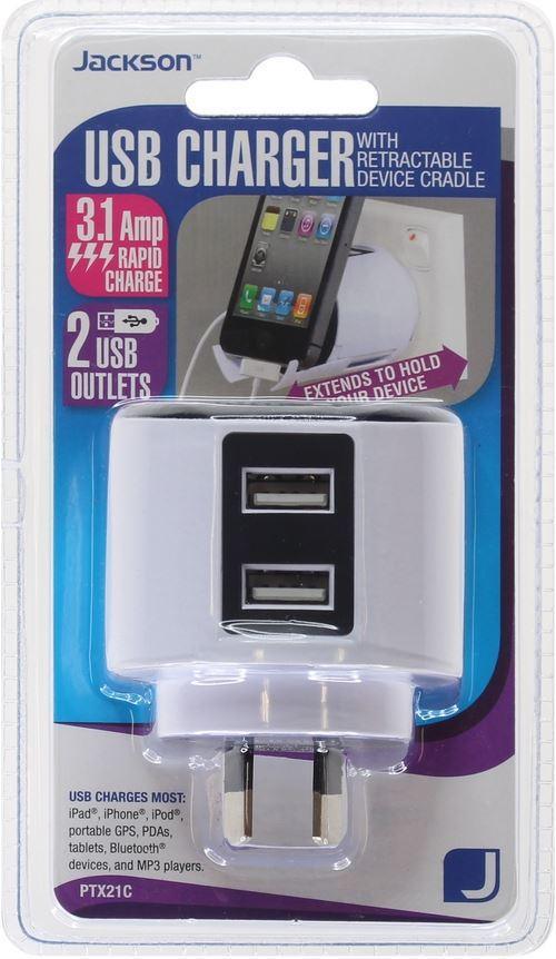 JACKSON Pocket-sized USB Charging Outlet, 2x USB Charging - Office Connect