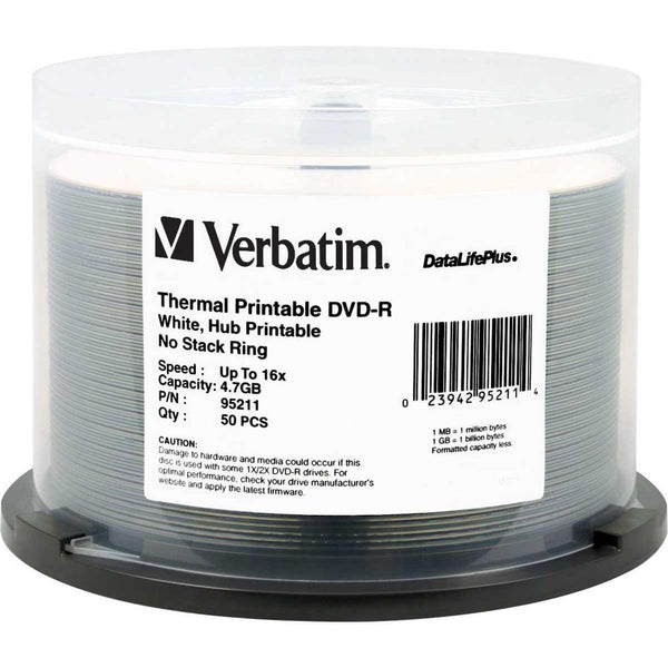50pk DVD-R 4.7GB 50Pk WHT Wide THERM - Office Connect 2018