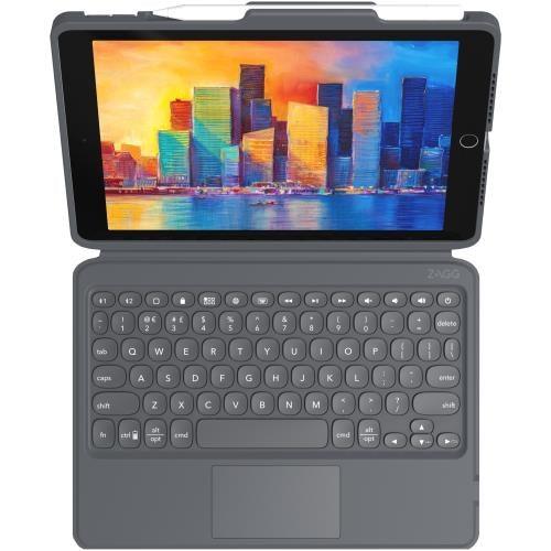 Zagg Pro Keys with Trackpad Keyboard and Detachable Case for iPad 10.2” (Gen. 9, 8 & 7) - Charcoal - Office Connect 2018