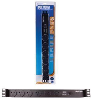 6 Position Surge Protected Power Rail/Strip 19" 2U Rackmount - Office Connect 2018