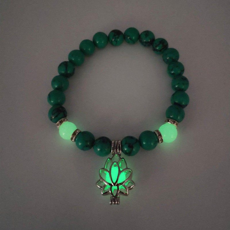 Energy Luminous Lotus Natural Stone Bracelet Yoga Healing Luminous Glow In The Dark Charm Beads Bracelet For Men Women Prayer Buddhism - Office Connect 2018