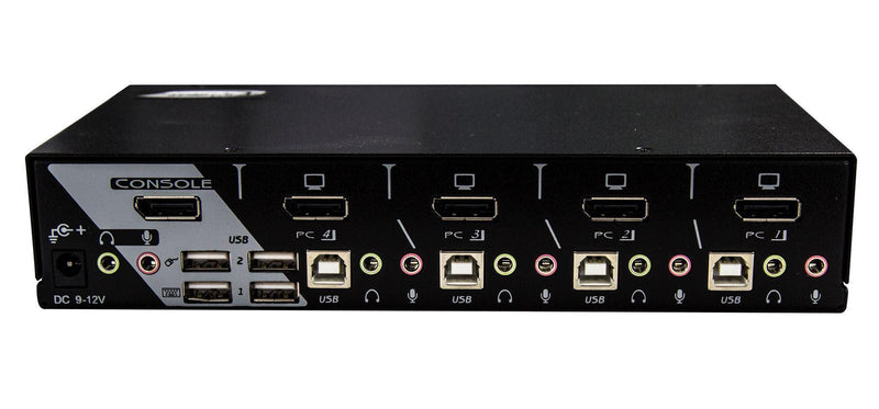 REXTRON 4 Port DisplayPort USB KVM with Audio. *** - Office Connect