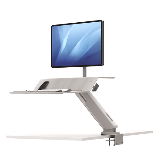 Fellowes Lotus RT Single Monitor Sit Stand Workstation White - Office Connect