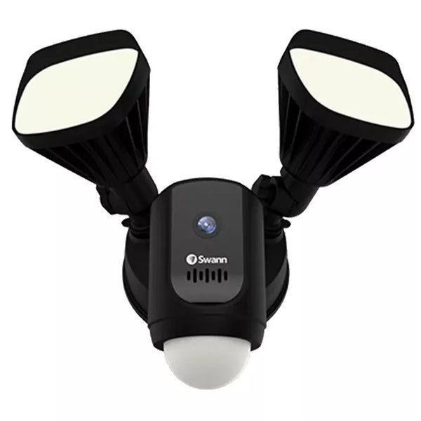Swann Floodlight Security Camera - Black, 1080p, 2.4GHz Wi-Fi, 75dB Siren, 2500 lumens - Office Connect 2018