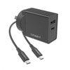 POWERPLUS 18W TOTAL USB-C /QC 3.0 + C TO C CABLE - AU BLACK - Office Connect