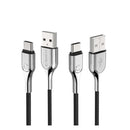 CYGNETT ARMORED 2.0 USB-C TO USB-A(3A/60W )CABLE 2M -BLACK - Office Connect