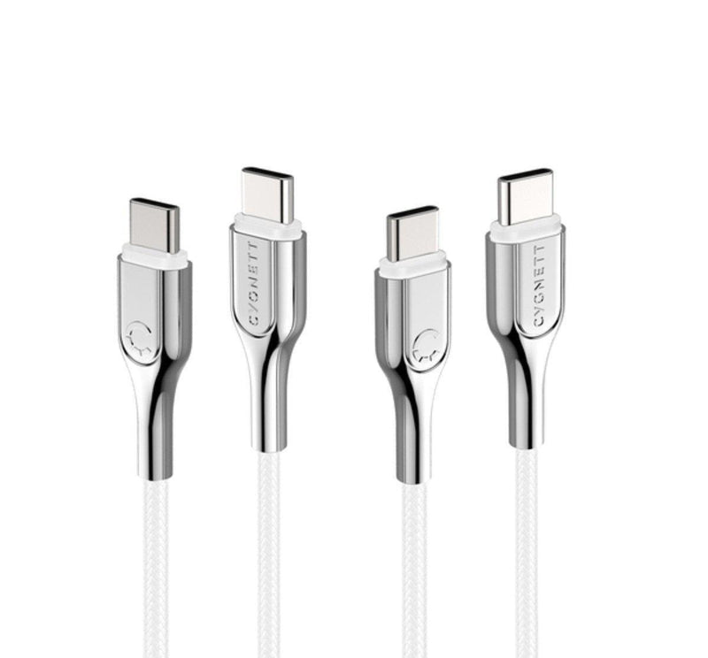 Cygnett Armored 2.0 USB-C to USB-C(5A/100W )Cable 10cm-White - Office Connect