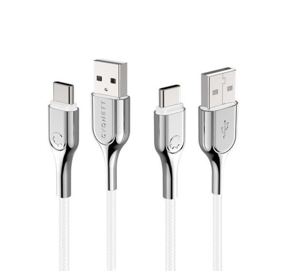 Cygnett Armored 2.0 USB-C to USB-A(3A/60W )Cable 2M -White - Office Connect