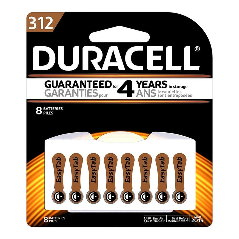 Duracell Hearing Aid 312 Battery Pack of 8 - Office Connect