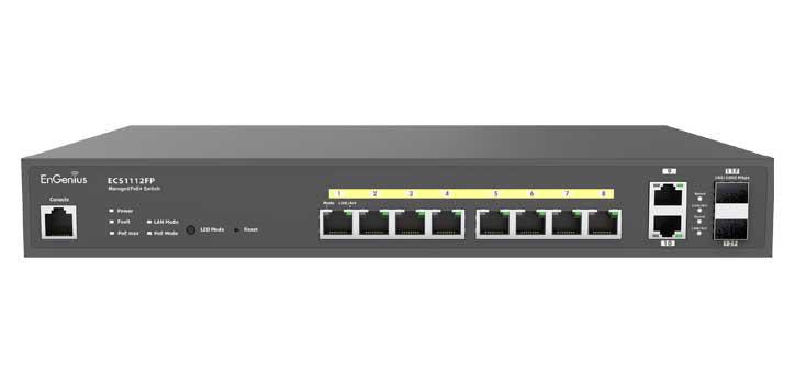 EnGenius ECS1112FP Cloud Managed 12-Port PoE Switch 130W - Office Connect