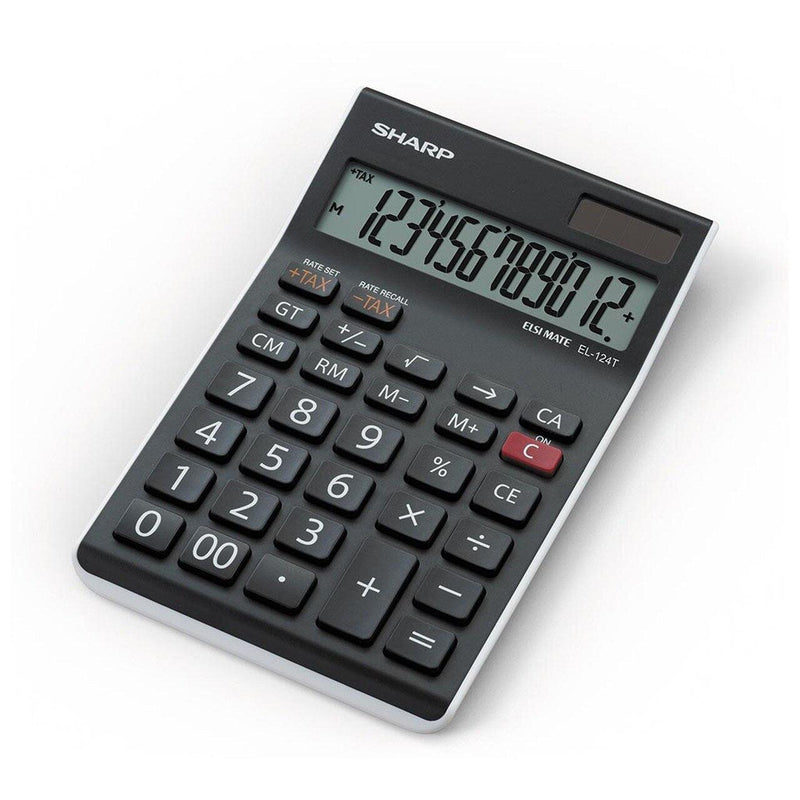 Sharp EL-124TWH Twin Power Desktop Tax Calculator - Office Connect